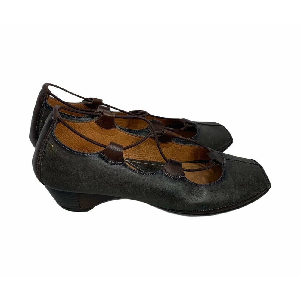 Pikolinos Gandia Slip On Shoes Elastic Strap Brown Black Leather Size 37